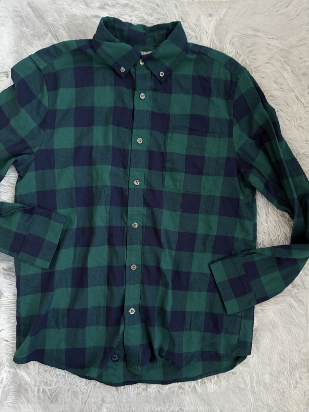 Southern Proper Men’s Blue/green Check Flannel Button Down. Exc. Condition